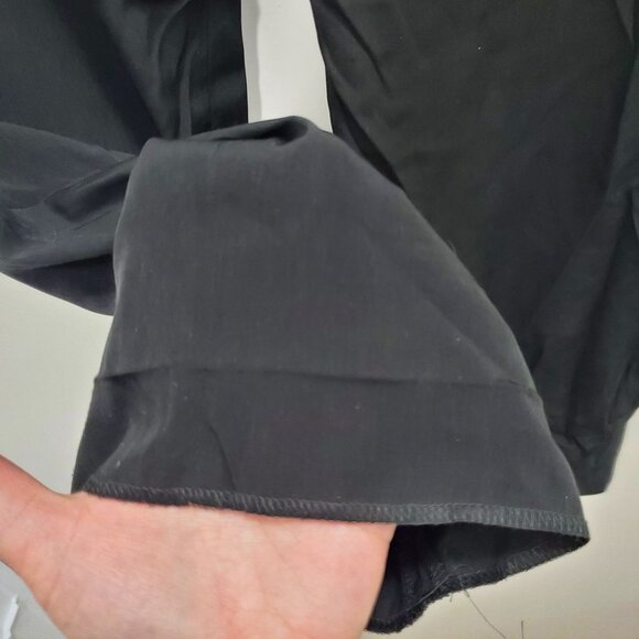 Express Women's Black Flat Front Elastic Paperbag Waist Cropped Casual Pants M - Picture 9 of 10